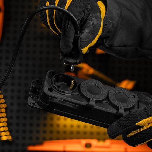 Удлинитель-шнур силовой Denzel Top Series, КГТТ, 20м, 3 розетки, 3 x 2,5 мм, 3 м-Tehinstrument