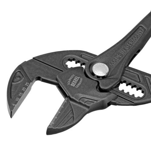 Клещи переставные, кнопочный механизм, обливные рукоятки, сантехнические, 250 мм Denzel-Tehinstrument