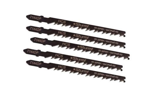 Пилки для лобзика по дереву T144DP,  5 шт, 100х75мм, шаг зуба 4мм, быстрый прямой рез, HCS,  Sturm-Tehinstrument