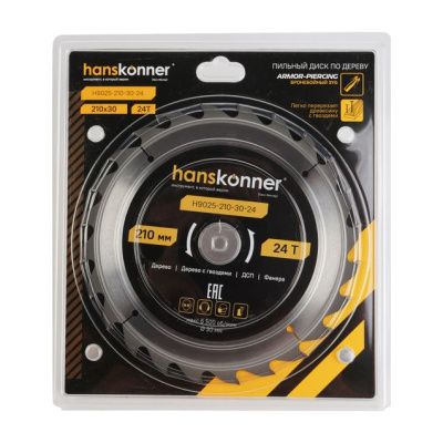 Пильный диск по дереву ArmorPiercing 210x30мм, 24 зуба, Hanskonner-Tehinstrument