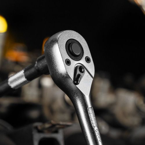 Ключ-трещотка 1/4", 90 зубьев, с быстрым сбросом, CrV Denzel-Tehinstrument