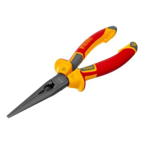 Длинногубцы прямые, диэлектрические рукоятки до 1000 В, трехкомпонентные рукоятки, 205мм Denzel-Tehinstrument