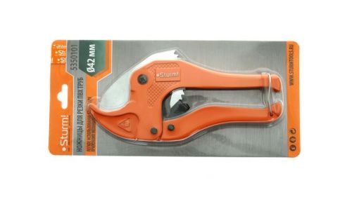 Ножницы для резки труб ПВХ 42мм, авторазведение рукояток, стопорная скоба  Sturm-Tehinstrument