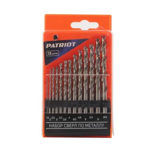 Набор сверл по металлу (1.5-6.5 мм, 13шт.), PATRIOT-Tehinstrument