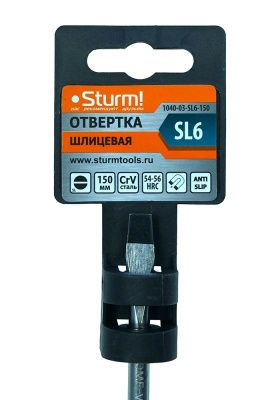 Отвертка плоский шлиц SL6х150мм, CrV, магнитный наконечник  Sturm-Tehinstrument