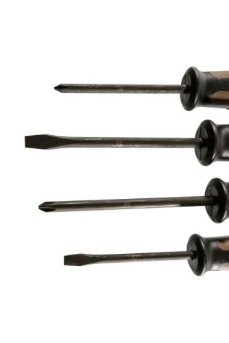 Набор отверток, 4 шт, ручка полимерное дерево, S2, Hanskonner-Tehinstrument