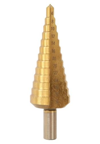 Сверло ступенчатое по металлу 6-30мм шаг 2мм HSS+TIN прямое  Sturm-Tehinstrument