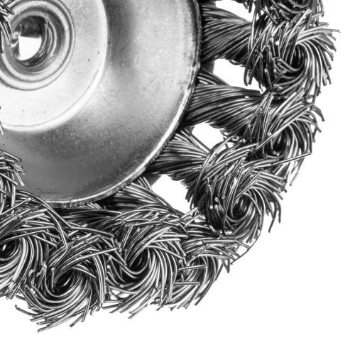 Щетка для дрели, 65 мм, Чашка, со шпилькой, нержавеющая крученая проволока Denzel-Tehinstrument