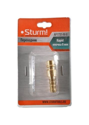 Пневмофитинг елочка 8 мм на рапид (папа)  Sturm-Tehinstrument