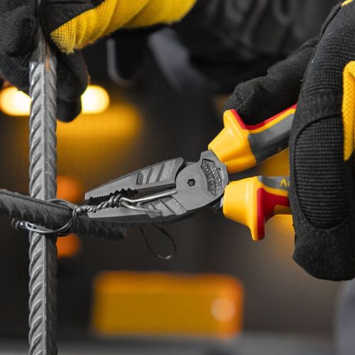 Плоскогубцы комбинированные, диэлектрические трехкомпонентные рукоятки до 1000 В, 165 мм Denzel-Tehinstrument