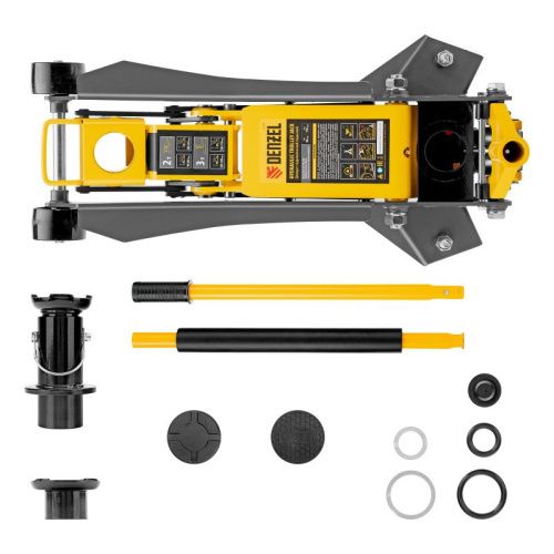 Домкрат гидравлический подкатной, 2/3 т, 98-770 мм, быстрый подъем, низ. подхват, проф, SUV Denzel-Tehinstrument