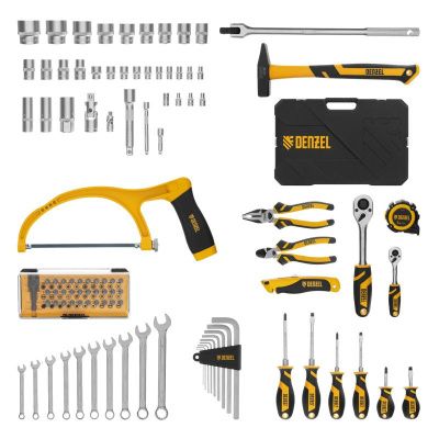 Набор инструментов 100 предметов Denzel, пластиковый кейс-Tehinstrument