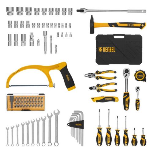 Набор инструментов 100 предметов Denzel, пластиковый кейс-Tehinstrument