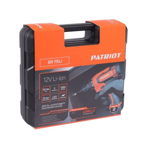 Дрель-шуруповерт аккумуляторная Patriot BR 115 Li-Tehinstrument