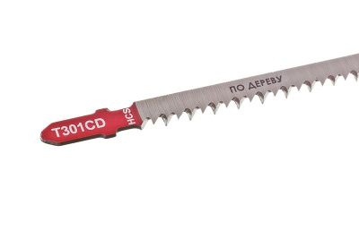 Пилки для лобзика по дереву T301CD, 5 шт, 115х90мм, шаг зуба 3мм, чистый прямой рез, HCS, БОЕКОМПЛЕКТ-Tehinstrument