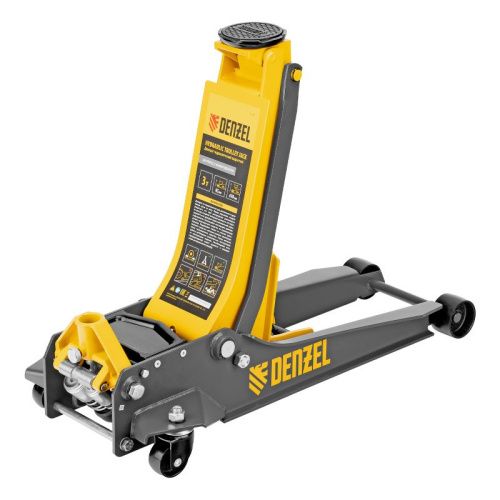 Домкрат гидравлический подкатной, 3 т, 85-610 мм, быстрый подъем, низ. подхват, проф, SUV Denzel-Tehinstrument