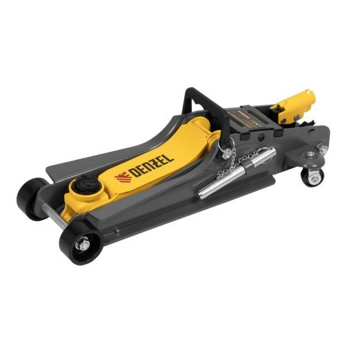 Домкрат гидравлический подкатной с фиксатором, 2,5 т,  85-385 мм, в пласт. кейсе Denzel-Tehinstrument
