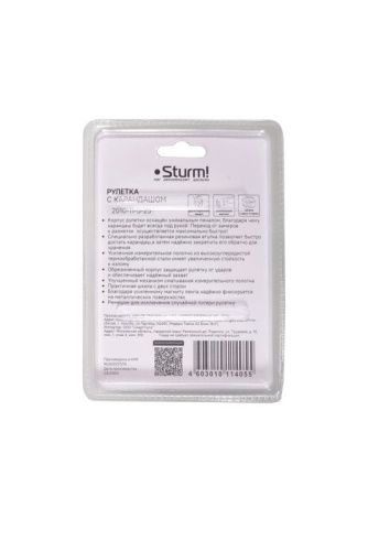 Рулетка 5x25мм с карандашом,  Sturm-Tehinstrument