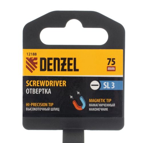 Отвертка Denzel SL3х75 мм-Tehinstrument