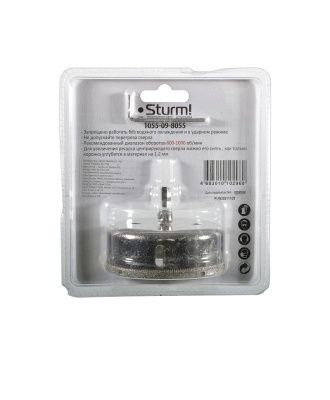 Коронка алмазн. По керам. Плитке и стеклу 80 х 55 мм,  с центрир. Сверл.  Sturm-Tehinstrument