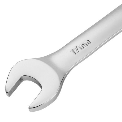 Ключ комбинированный трещоточный, 17 мм, CrV, матовый хром Denzel-Tehinstrument