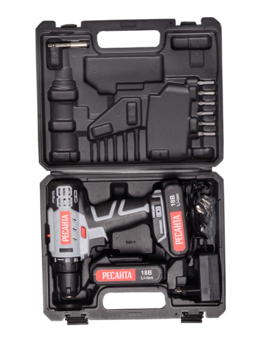 Дрель-шуруповерт аккумуляторная Ресанта ДА-50Л2-18А-Tehinstrument