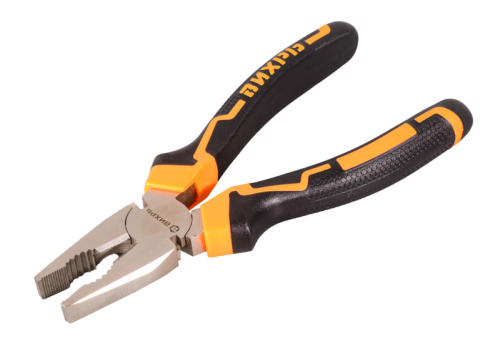 Плоскогубцы (пассатижи), 180мм., никелированные, двухкомпонентные рукоятки, Вихрь-Tehinstrument