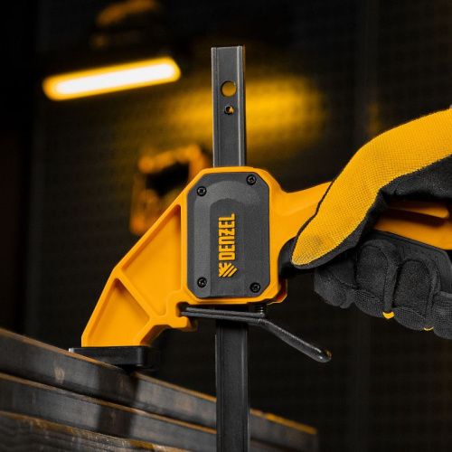 Струбцина F-образная, быстрозажимная, 150 х 80 мм, усиленный нейлоновый корпус Denzel-Tehinstrument