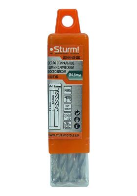 Сверло по металлу  Sturm 4,8х86мм, сталь HSS, упаковка 10 шт-Tehinstrument