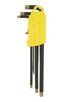 Набор шестигранных ключей с шаром, 1, 5-10 мм, 9 шт, S2, экстра-длинные, Hanskonner-Tehinstrument