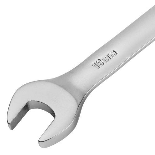 Ключ комбинированный трещоточный, 18 мм, CrV, матовый хром Denzel-Tehinstrument