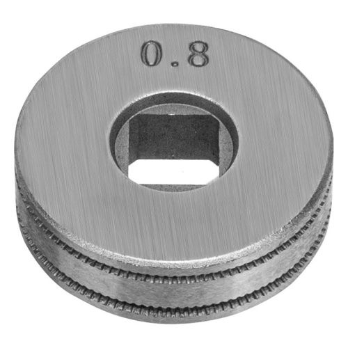 Подающий ролик, U профиль зубчатый под флюсовую проволоку 0,8-1мм посадка квадрат, 2 шт Denzel-Tehinstrument