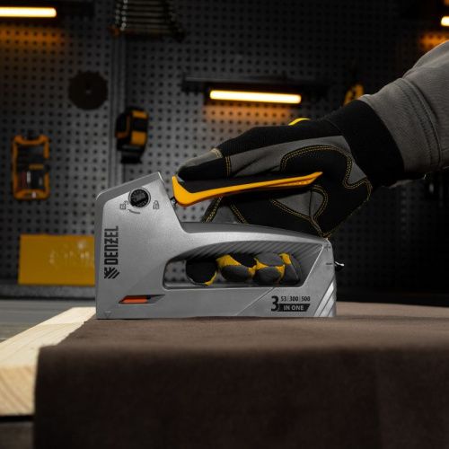 Степлер мебельный, пластиковый корпус, тип 53, 6-14 мм, тип 300, 15 мм, тип 500, 15 мм Denzel-Tehinstrument