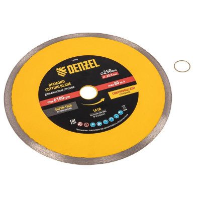 Диск алмазный сплошной, супертонкий Denzel 250 х 25,4 мм-Tehinstrument