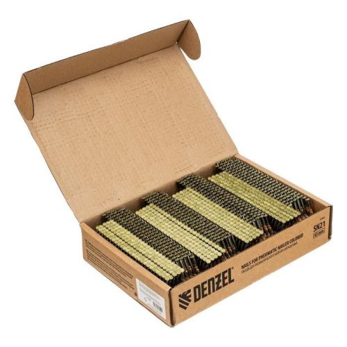 Гвозди для пнев. нейлера (крашен.), длина - 65 мм, диам. - 2,9 мм, 2000 шт. Denzel-Tehinstrument