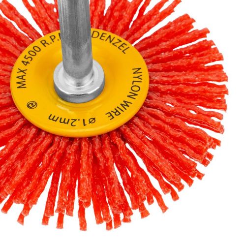 Щетка для дрели, 65 мм, Плоская, со шпилькой, нейлоновая щетина Denzel-Tehinstrument