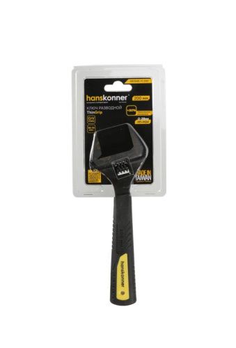 Разводной ключ с тонкими губками, 200 мм, зев 38мм, фосфатированный, hanskonner-Tehinstrument