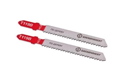 Пилки для лобзика по дереву T119B, 2 шт, 76х50мм, шаг зуба 2мм, быстрый прямой рез, HCS, БОЕКОМПЛЕКТ-Tehinstrument