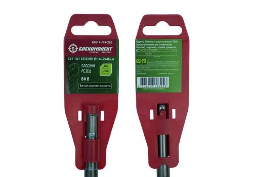 Бур SDS+ 14х260 плоский резец ВК8 спираль S4 БОЕКОМПЛЕКТ-Tehinstrument