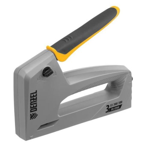 Степлер мебельный, пластиковый корпус, тип 53, 6-14 мм, тип 300, 15 мм, тип 500, 15 мм Denzel-Tehinstrument