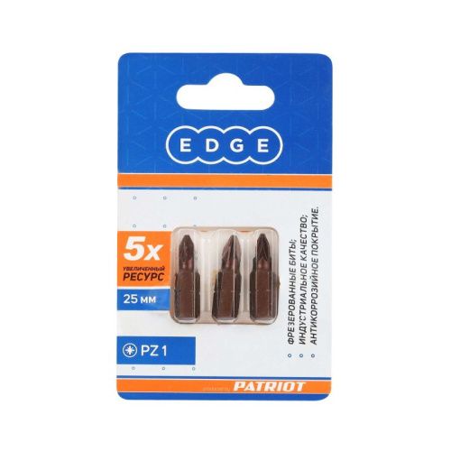 Бита PZ1, сталь S2, длина 25 мм, 3 шт., Patriot-Tehinstrument