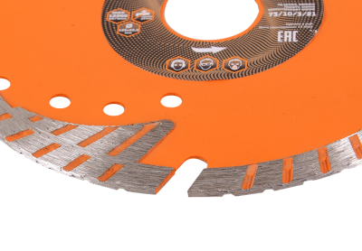 Диск алмазный отрезной Турбо - сегментный, 125 х 22,2 мм, сухая резка Вихрь-Tehinstrument