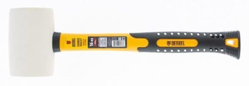 Киянка резиновая, 16 oz, белая резина, фибергласовая рукоятка Denzel-Tehinstrument