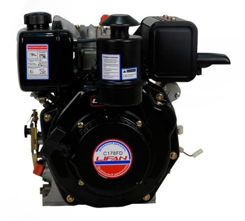 Двигатель Lifan Diesel 178FD, вал ?25мм, катушка 6 Ампер-Tehinstrument