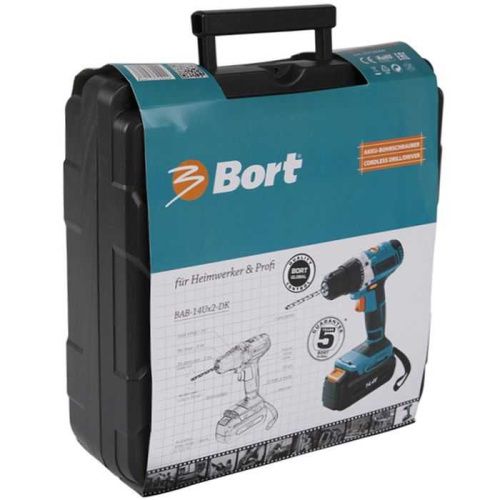 Аккумуляторный шуруповерт Bort BAB-14Ux2-DK (дрель-шуруповерт Борт 14х2), 93724009-Tehinstrument