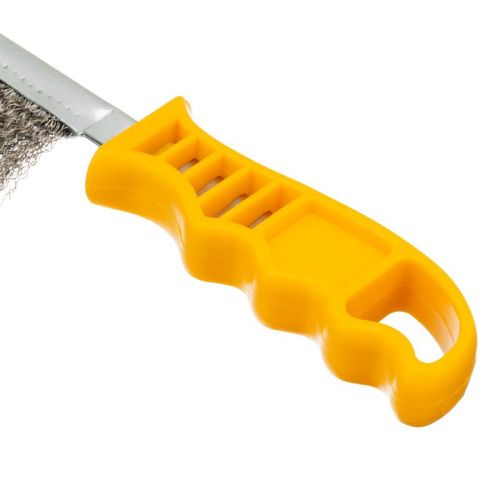 Щетка металлическая с пластмассовой ручкой, нержавеющая проволока DENZEL-Tehinstrument