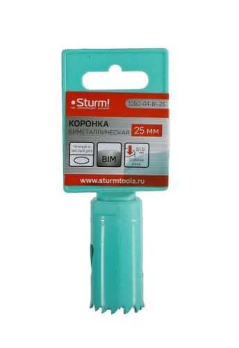 Коронка биметаллическая, 25 мм, 1/2",  Sturm-Tehinstrument