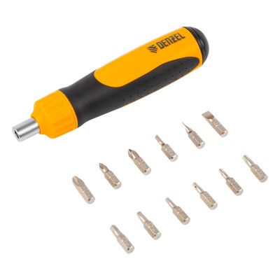 Отвертка реверсивная, механизм SmartPush 12 шт, S2 Denzel-Tehinstrument