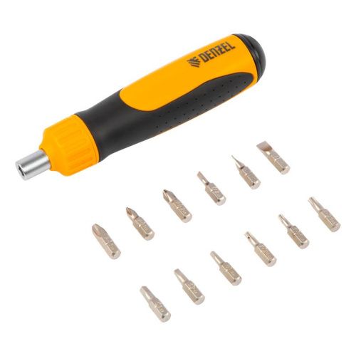 Отвертка реверсивная, механизм SmartPush 12 шт, S2 Denzel-Tehinstrument