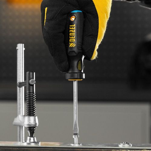 Отвертка, SL5x75 мм, S2, 3к рукоятка Denzel-Tehinstrument